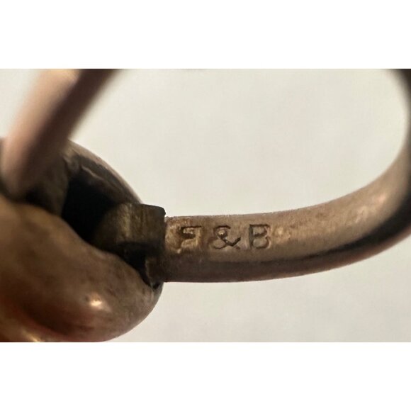 F&B antique Victorian 1800s rose gold filled mesh watch chain fob brooch pin - Picture 5 of 9